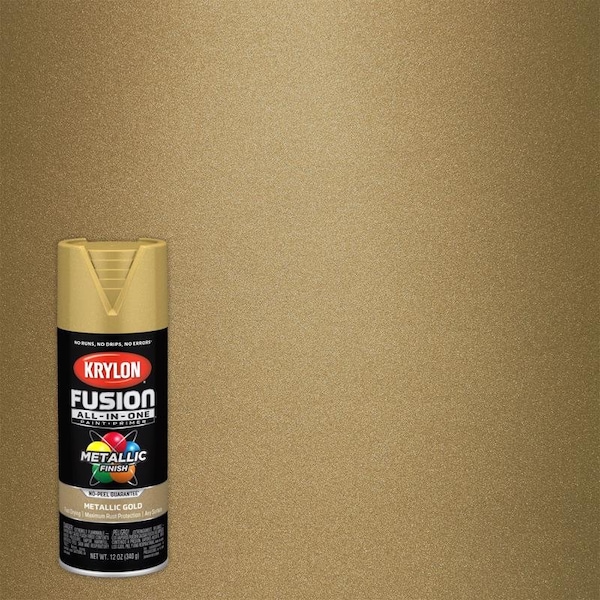 Short Cuts Krylon Fusion All-In-One Metallic Gold Paint+Primer Spray Paint 12 oz K02770007 - main